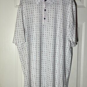 Men's FJ 19th hole White Patterned Polo Shirt